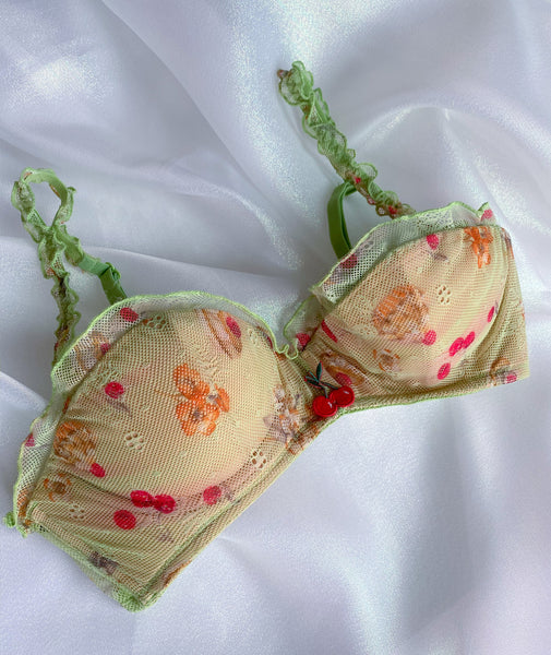 Vintage Chantal Thomass Lace Floral Appliqué Bra — Esmes Drawer Too